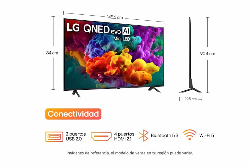 LG QNED evo AI QNED85 Mini LED Sports Forecast by AI Concierge displays a live soccer match with an on-screen AI panel presenting predictions, player insights, and league data, suggesting how AI analyzes gameplay to forecast match outcomes. 
